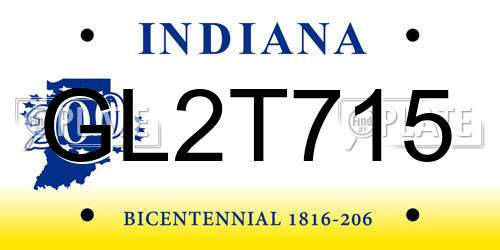 GL2T715 Indiana License Plate