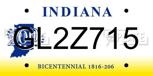 GL2Z715 Indiana License Plate