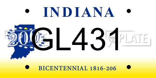 GL431 Indiana License Plate