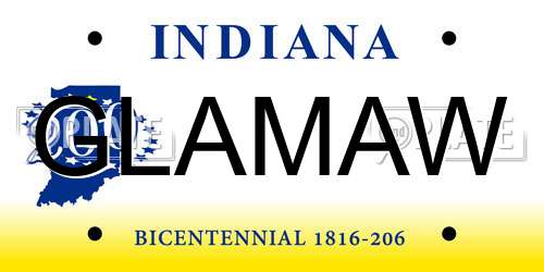 GLAMAW Indiana License Plate