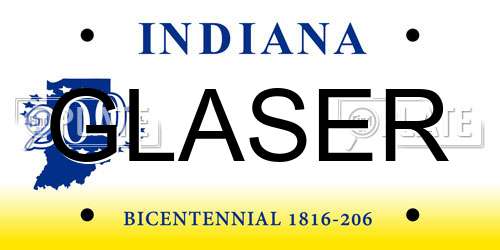 GLASER Indiana License Plate