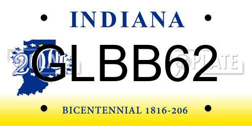 GLBB62 Indiana License Plate