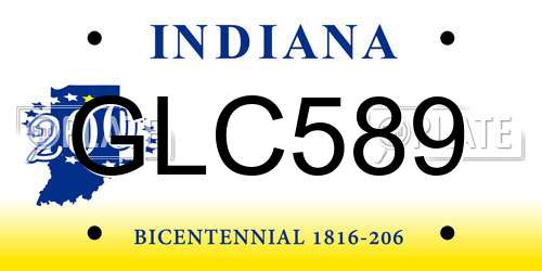 GLC589 Indiana License Plate