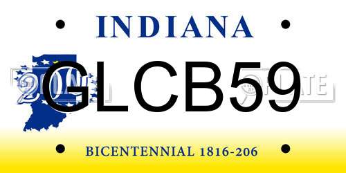 GLCB59 Indiana License Plate