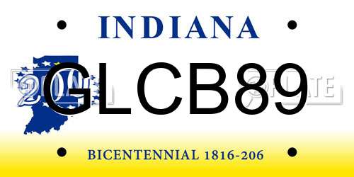GLCB89 Indiana License Plate