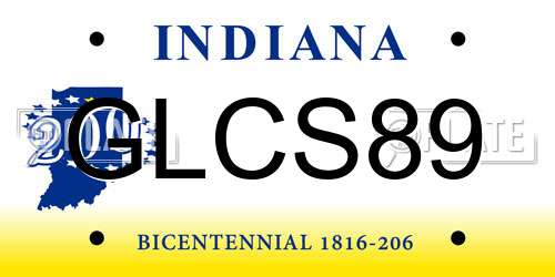 GLCS89 Indiana License Plate