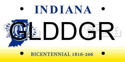 GLDDGR Indiana License Plate
