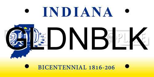 GLDNBLK Indiana License Plate