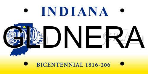 GLDNERA Indiana License Plate