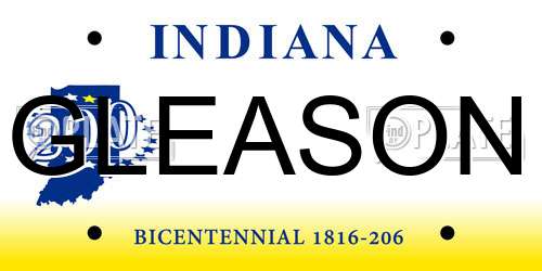 GLEASON Indiana License Plate