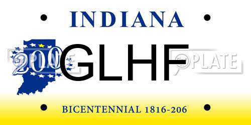 GLHF Indiana License Plate