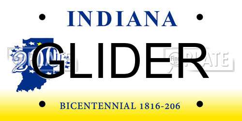 GLIDER Indiana License Plate