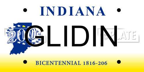 GLIDIN Indiana License Plate