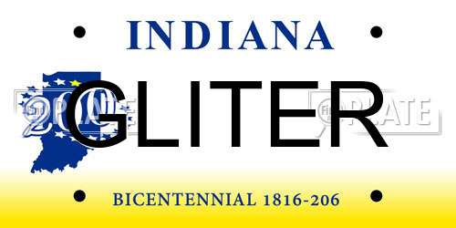 GLITER Indiana License Plate