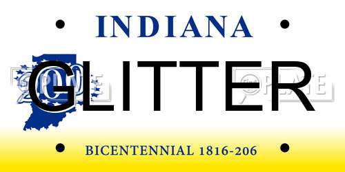 GLITTER Indiana License Plate