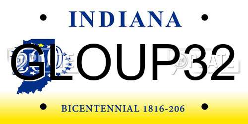 GLOUP32 Indiana License Plate