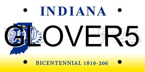GLOVER5 Indiana License Plate