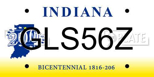GLS56Z Indiana License Plate