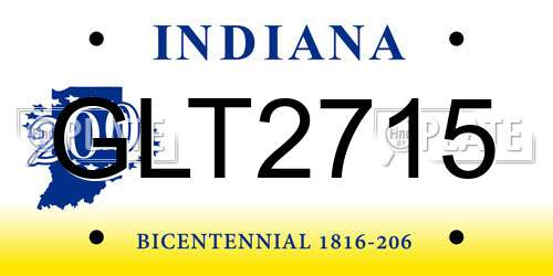 GLT2715 Indiana License Plate