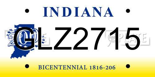 GLZ2715 Indiana License Plate