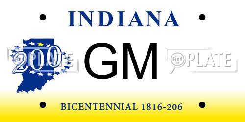 GM Indiana License Plate