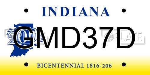GMD37D Indiana License Plate