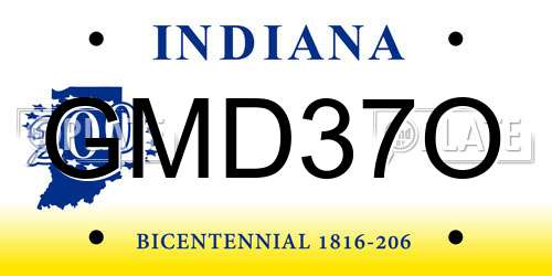 GMD37O Indiana License Plate