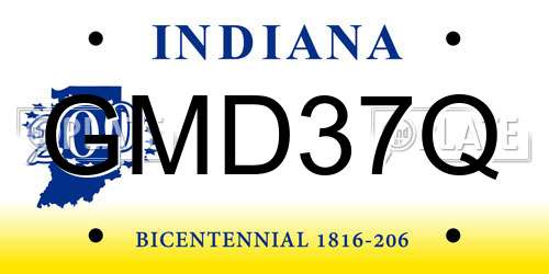 GMD37Q Indiana License Plate