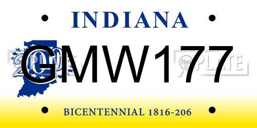 GMW177 Indiana License Plate