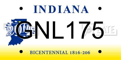 GNL175 Indiana License Plate
