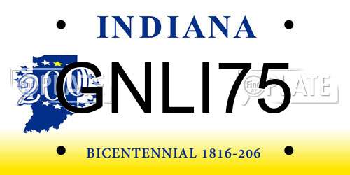 GNLI75 Indiana License Plate
