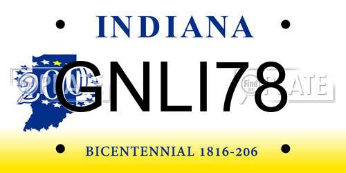 GNLI78 Indiana License Plate