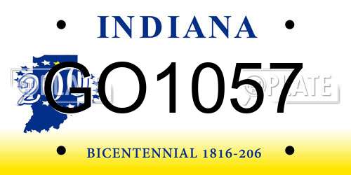 GO1057 Indiana License Plate