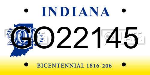GO22145 Indiana License Plate