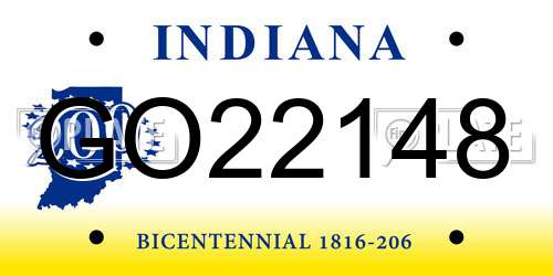 GO22148 Indiana License Plate