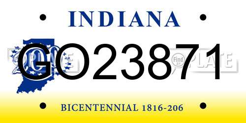 GO23871 Indiana License Plate