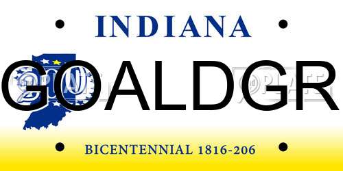 GOALDGR Indiana License Plate