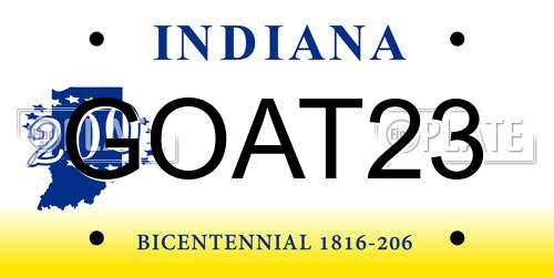 GOAT23 Indiana License Plate