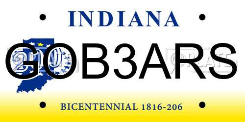 GOB3ARS Indiana License Plate