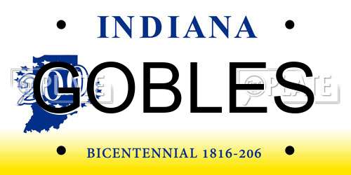 GOBLES Indiana License Plate