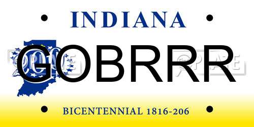 GOBRRR Indiana License Plate