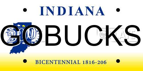 GOBUCKS Indiana License Plate