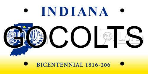 GOCOLTS Indiana License Plate