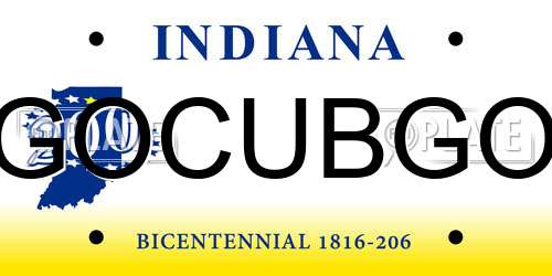 GOCUBGO Indiana License Plate
