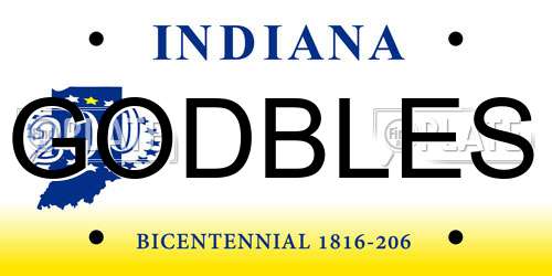 GODBLES Indiana License Plate