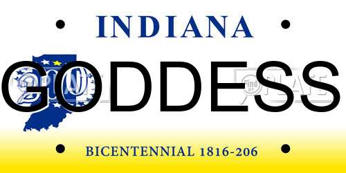 GODDESS Indiana License Plate
