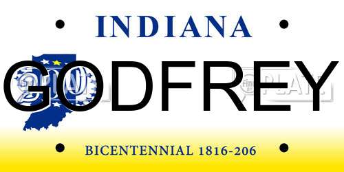 GODFREY Indiana License Plate