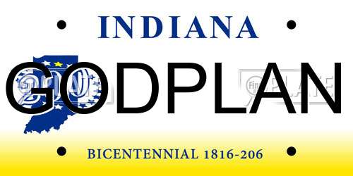 GODPLAN Indiana License Plate