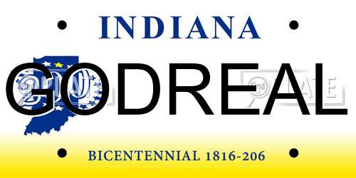 GODREAL Indiana License Plate
