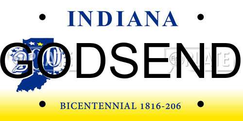 GODSEND Indiana License Plate